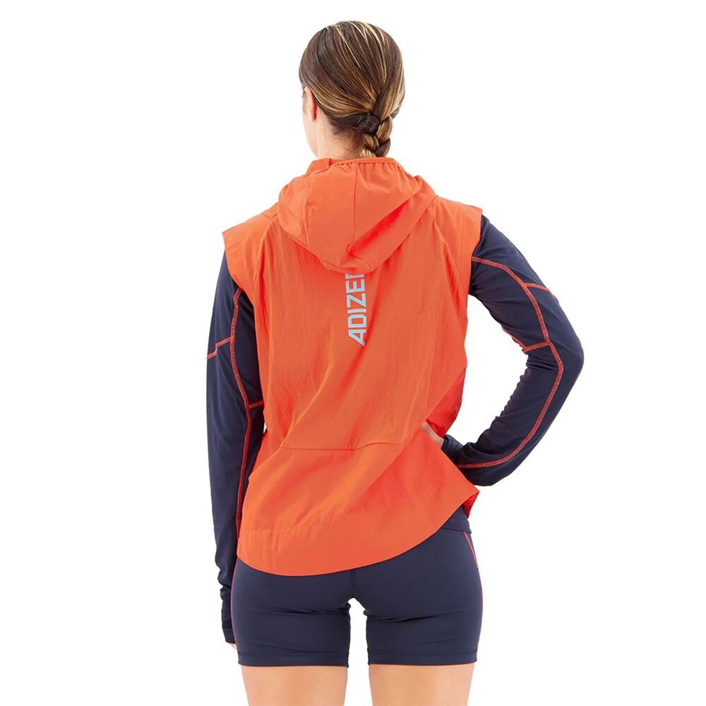adidas Womens Adizero Vest packable size small coral orange - Picture 2 of 10